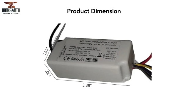 110-277 Volts AC - 30V to 42V DC | 14.7W Constant Current LED
